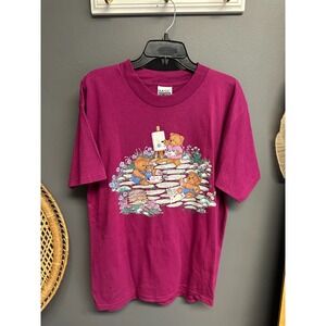 Vintage 90s Teddy Bear T-Shirt Womens L/XL Relaxed Granny Grandma Tee Art Class